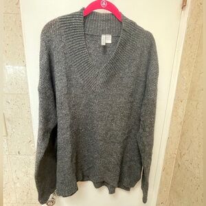 Divided H&M Charcoal V-Neck Sweater